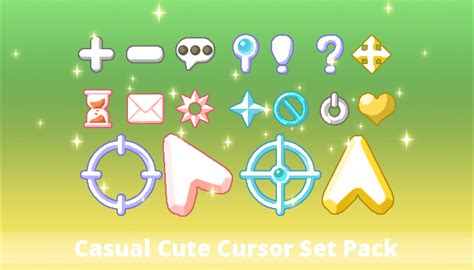 Casual Cute Cursor Set Pack | | Cute desktop wallpaper, Set packing ...