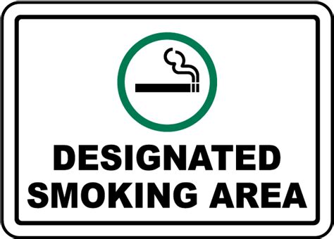 Designated Smoking Area Sign - Get 10% Off Now