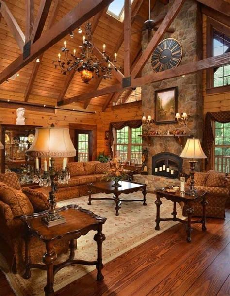 log cabin interior - Google Search | Cabin living room, Log home living, Cabin interiors