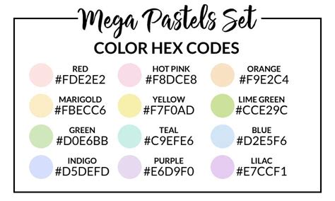 Sticker Set Hex Codes | DPC Digitals | Kleurenschema's, Kleurinspiratie