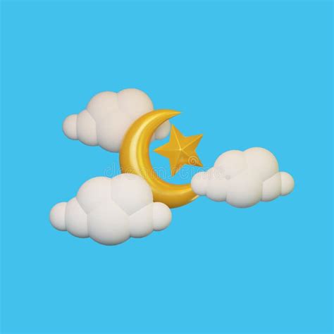 Islamic Decoration Moon and Star Icon Stock Illustration - Illustration ...