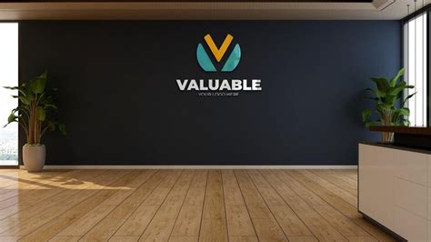 Premium PSD | Wall company logo mockup on the wall for a branding logo