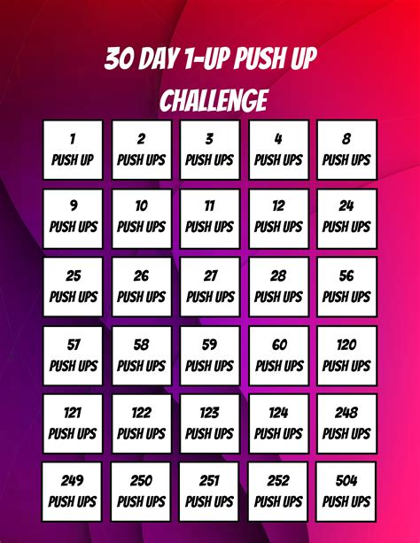 30 Day Push up Challenge - Etsy