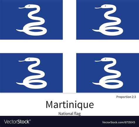 National flag of Martinique with correct Vector Image