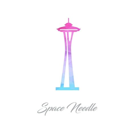 Free Vector | Space needle, polygonal