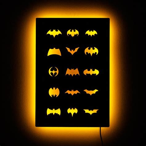 Lighted Batman Logo Collection Night Light Wall by HaloLights