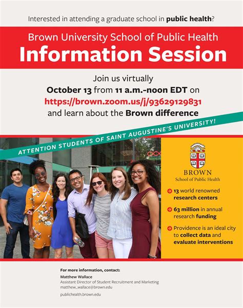 Brown University School of Public Health Graduate School Information Session - Saint Augustine's ...