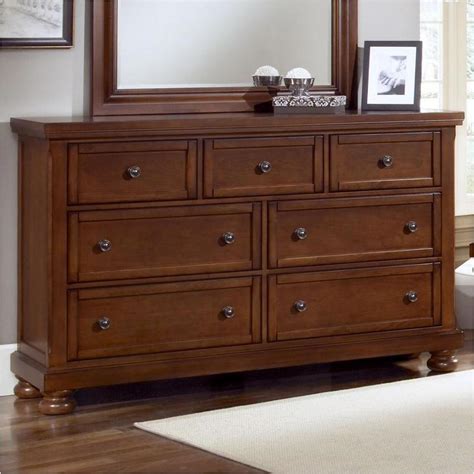 532-002 Vaughan Bassett Furniture Triple Dresser - Medium Cherry