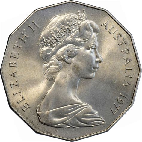 50 Cents - Elizabeth II (2nd Portrait - Silver Jubilee) - Australia ...