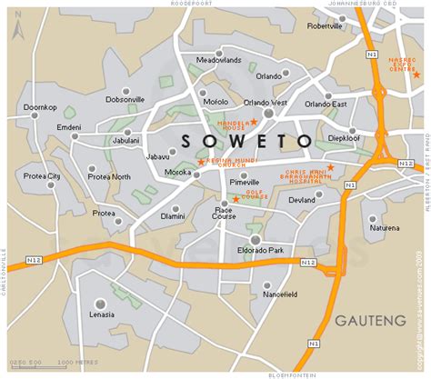 Soweto Map - South Africa