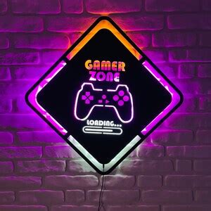 LED Lighted Gamer Zone Christmas Gift Game Room Lights - Etsy