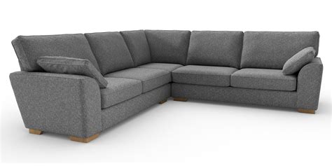 Buy Stamford Universal Corner Sofa (5 Seats) Tweedy Blend Mid Grey Large Square Angle - Light ...