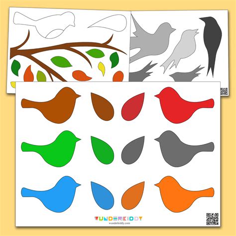 Easy Paper Bird Craft Printable Template for Kindergarten