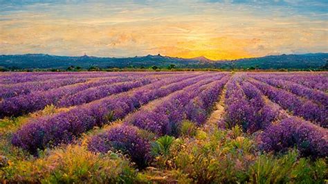 Premium AI Image | Lavender fieldsRural landscape