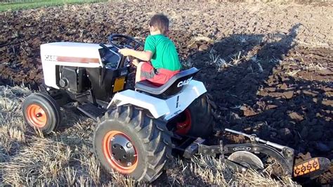 CASE 226 / 328 Garden Tractor Plowing. Tire Spinning Action!!! - YouTube