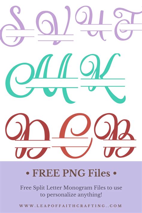 FREE Script Split Letter Monogram to Personalize Anything! - Leap of Faith Crafting