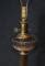 Pair Regency Brass Table Lamps Lights Column Cut Glass