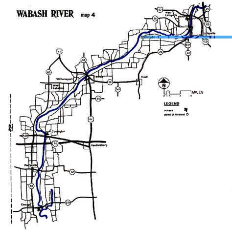 Overview map of Wabash River in Indiana. Map is provided by DNR and shows some of the dams on ...