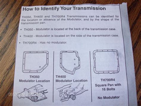 Transmission Identification Chart