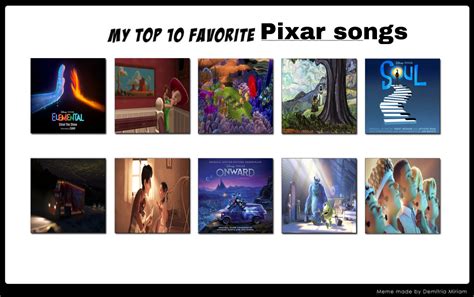 Top 10 Favourite Pixar Songs by GeoNonnyJenny on DeviantArt