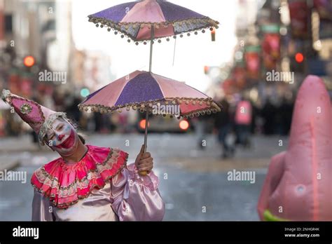 Philadelphia's Mummers comics division strut in the 2023 parade on Jan. 1, 2023 in Philadelphia ...