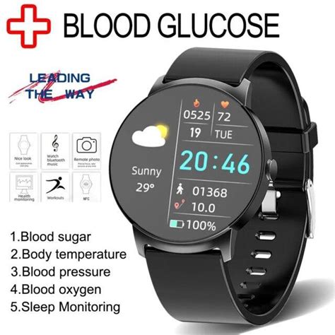 Smart Watch With Blood Glucose Monitor And Body Temperature