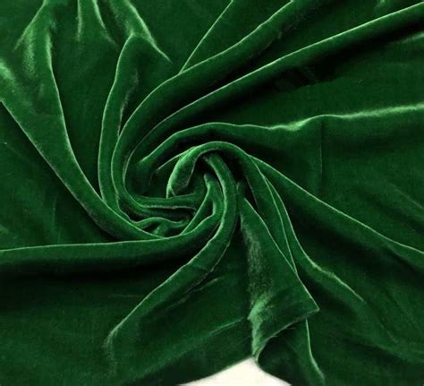 Emerald Green Pure Silk Velvet Fabric, Luxury Silk Velvet Fabric for ...