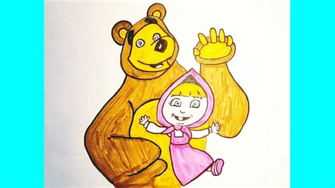 How to Draw Masha and Bear for Beginners - YouTube