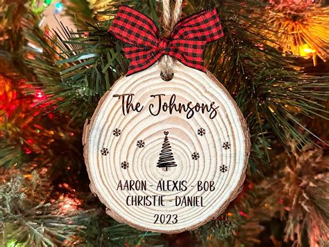 Engraved Personalized Family Names Ornament, Personalized Family ...