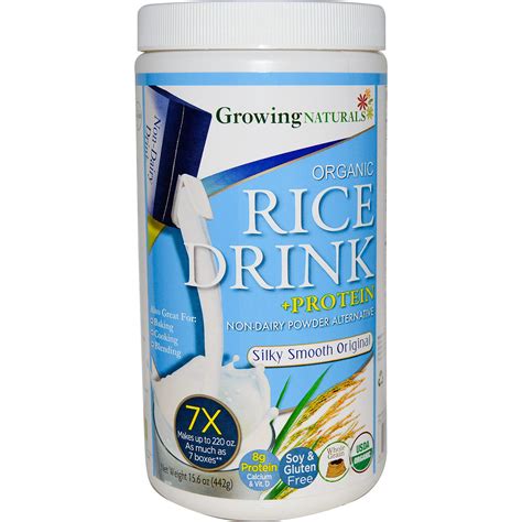 Growing Naturals, Organic Rice Drink + Protein, Silky Smooth Original, 15.6 oz (442 g) - iHerb