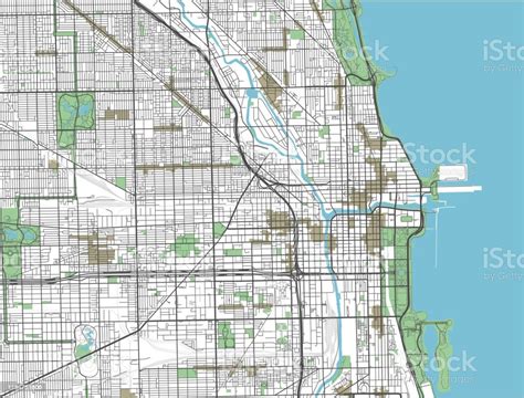 Colorful Chicago Vector City Map Stock Illustration - Download Image Now - Map, Chicago ...