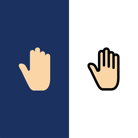 Body Language Gestures Hand Interface Icons Flat and Line Filled Icon Set Vector Blue Background ...