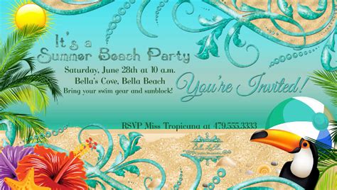 Blank Beach Party Invitation Template / Summer Pool Party Flyer Psd Template Psddaddy Com : Find ...