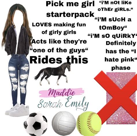 Pick me girl starterpack (Just a joke no hate pls, criticism will be ...