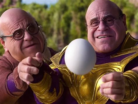 danny devito as thanos, holding up an egg, cinematic, | Stable ...