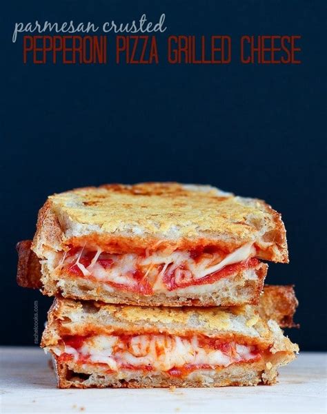 Parmesan Crusted Pepperoni Pizza Grilled Cheese (VIDEO) - Rachel Cooks®