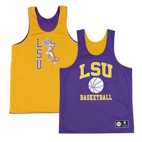 LSU Tigers 19Nine Basketball Dunking Tiger Reversible Mesh Practice Je ...