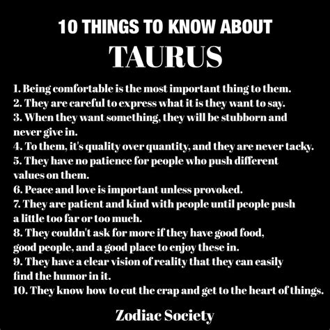 10 THINGS TO KNOW ABOUT TAURUS @zodiacsociety Cancer Zodiac Facts ...