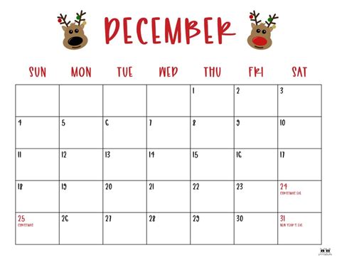 December Calendar Printable For Kids - 2024 CALENDAR PRINTABLE