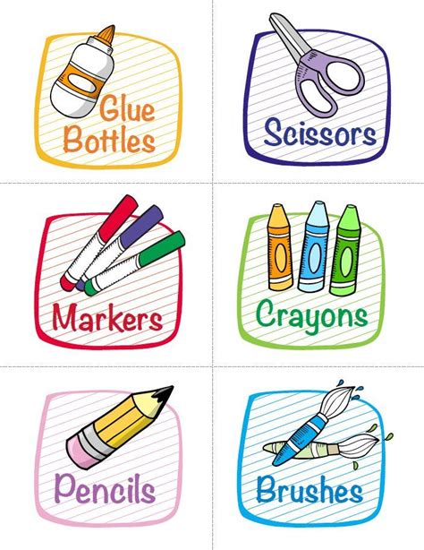 Printable Labels for Classroom Supplies