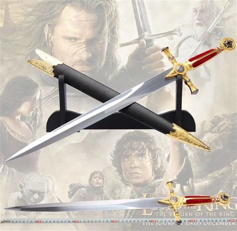 Lord of the Rings Anduril Sword of Aragorn Stainless Steel and Leather ...