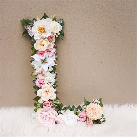 Floral Letter Monogram Flower Letter Woodland Nursery | Etsy