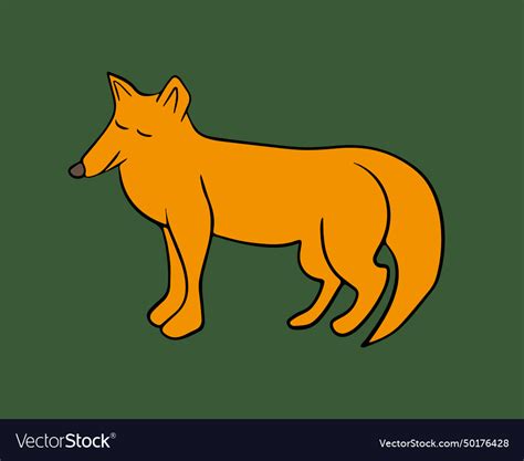 Red fox drawing Royalty Free Vector Image - VectorStock