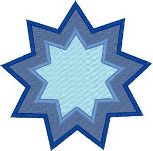 Baha'i Symbol: 9 Pointed Star #2 Embroidery Design | WindstarEmbroidery.com