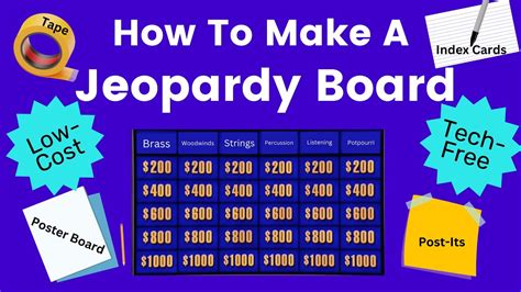 How to Make a Low-Cost, No-Tech Jeopardy Game Board - YouTube