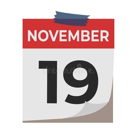 November 19. Calendar Icon Isolated On White Background. Event Concept ...