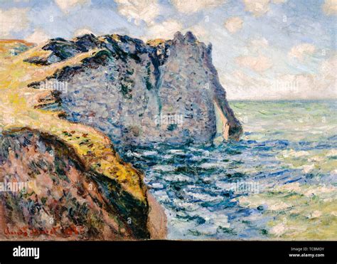 Claude Monet, The Cliff of Aval, Etrétat, landscape painting, 1885 ...