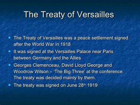 The Treaty Of Versailles