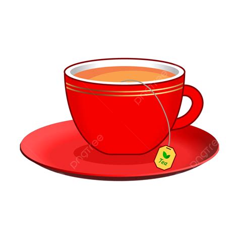 Tea Cup Illustration Vector Hd Images, Red Cup Of Tea Vector Illustration, Tea Bag, Tea, Tea Cup ...