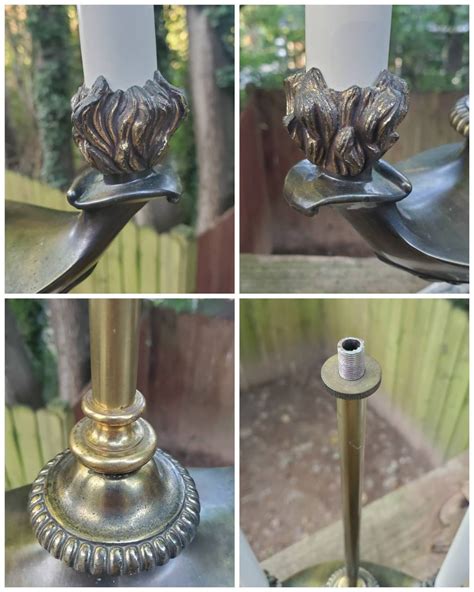 Vintage Stiffel Bouillotte Candlestick Marble Brass Lamp - Etsy